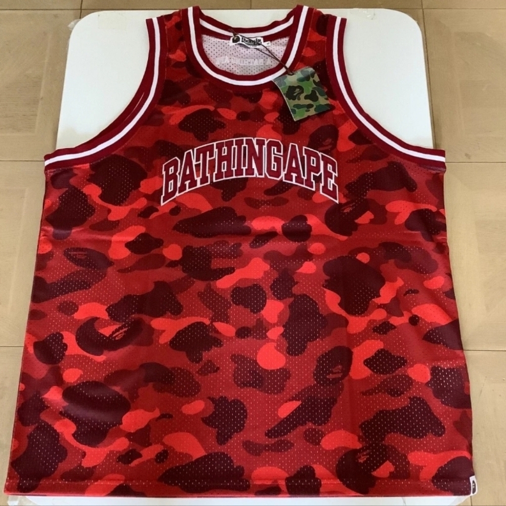 Bathing Ape Red Camo JERSEY Tank Top